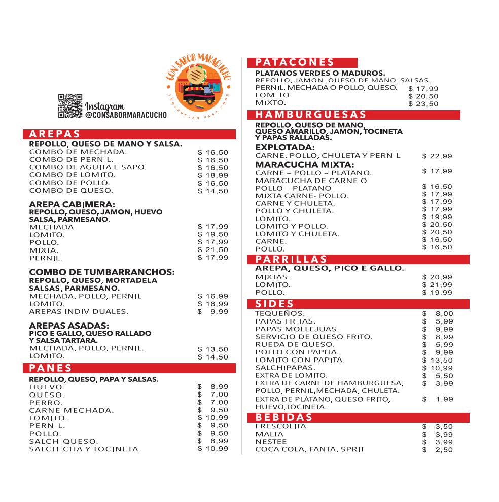 Con Sabor Maracucho Menu image 1